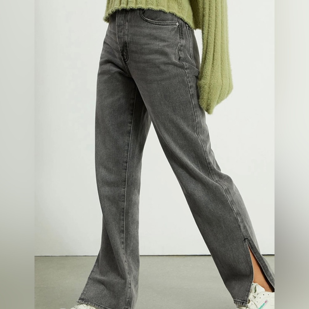 PacSun Gray Slit Dad Jeans